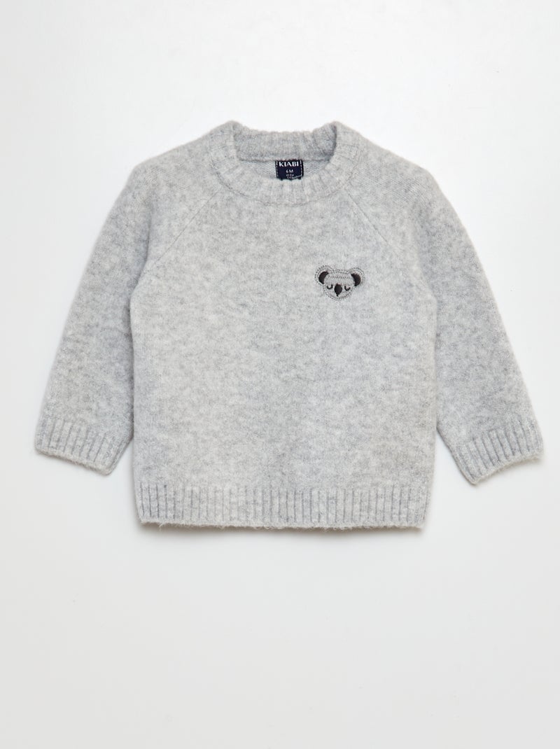 Pull en maille douce Gris clair - Kiabi