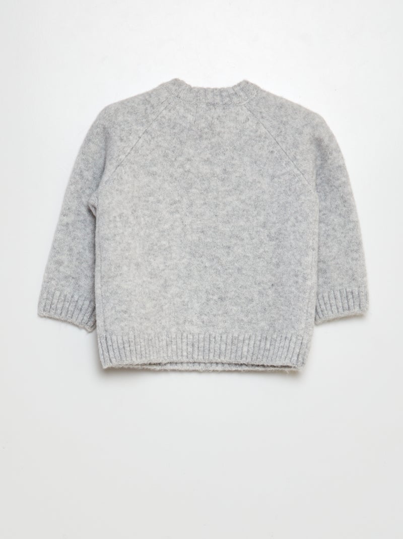 Pull en maille douce Gris clair - Kiabi