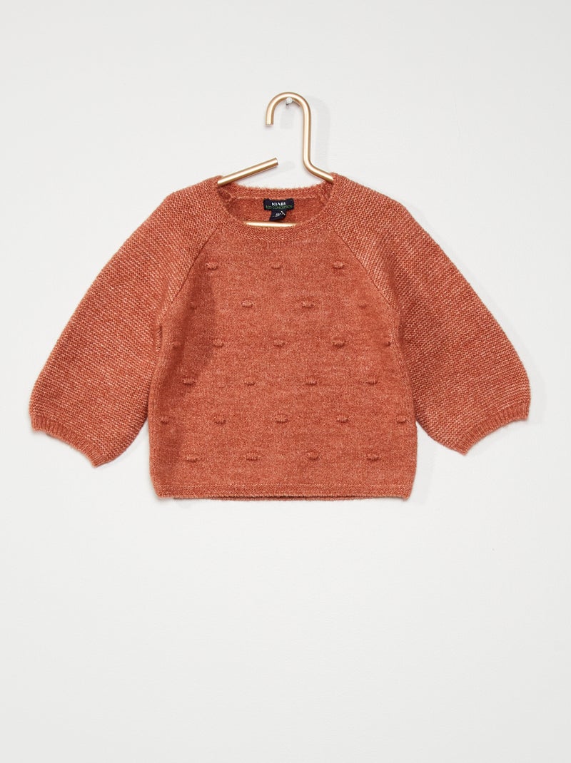 Pull en maille douce rose - Kiabi