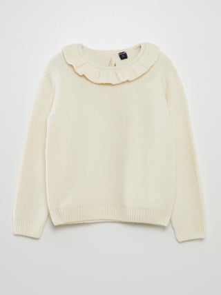 Pull en maille doudou avec froufrou