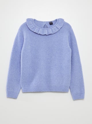 Pull en maille doudou avec froufrou