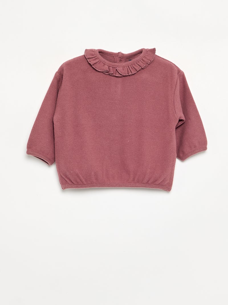 Pull en maille doudou Rose - Kiabi