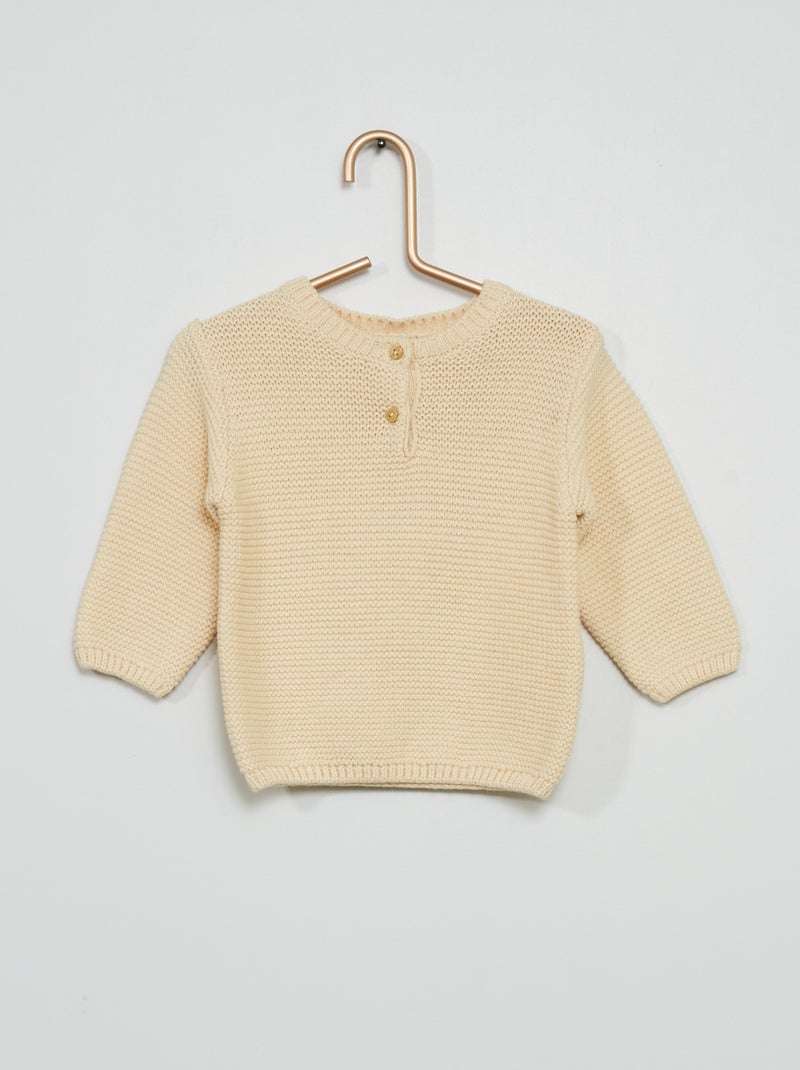 Pull en maille écru - Kiabi