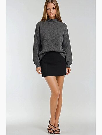 Pull en maille épaisse à col ras du cou et coupe décontractée mixray