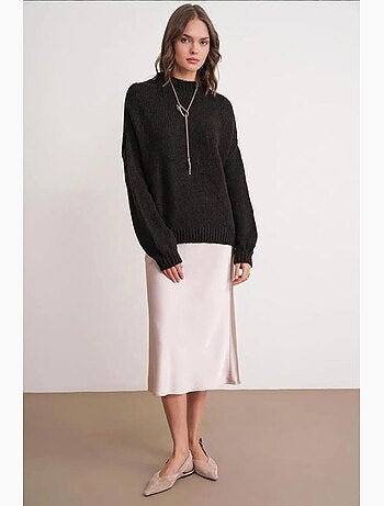 Pull en maille épaisse à col ras du cou et coupe décontractée mixray