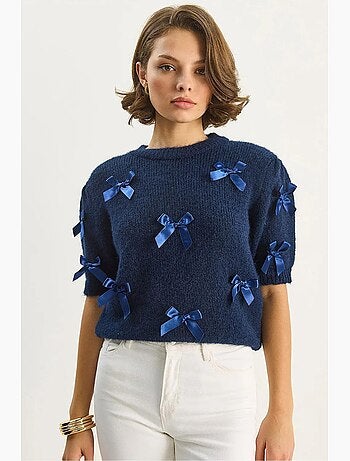 Pull en maille épaisse à col rond lucci