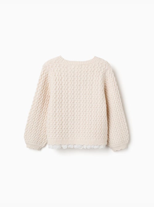 Pull en maille épaisse avec broderie anglaise - Kiabi Pull en maille épaisse avec broderie anglaise - Kiabi