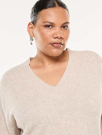 Pull en maille épaisse avec col V