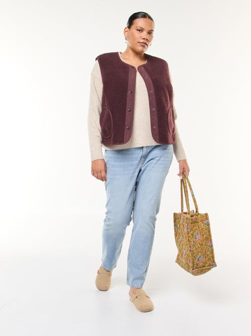 Pull en maille épaisse avec col V - Kiabi