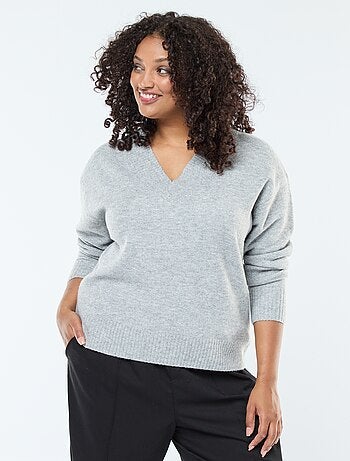 Pull en maille épaisse avec col V
