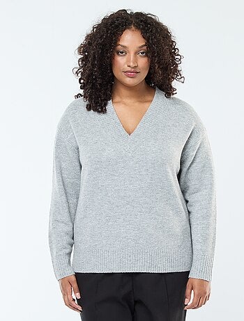 Pull en maille épaisse avec col V