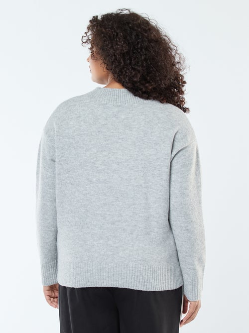 Pull en maille épaisse avec col V - Kiabi