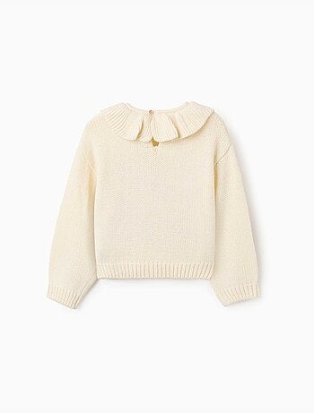Pull en maille épaisse avec fleurs brodées