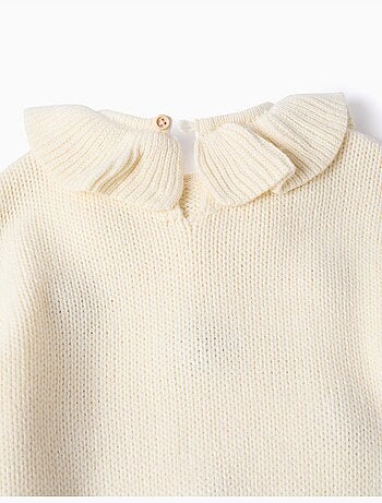 Pull en maille épaisse avec fleurs brodées
