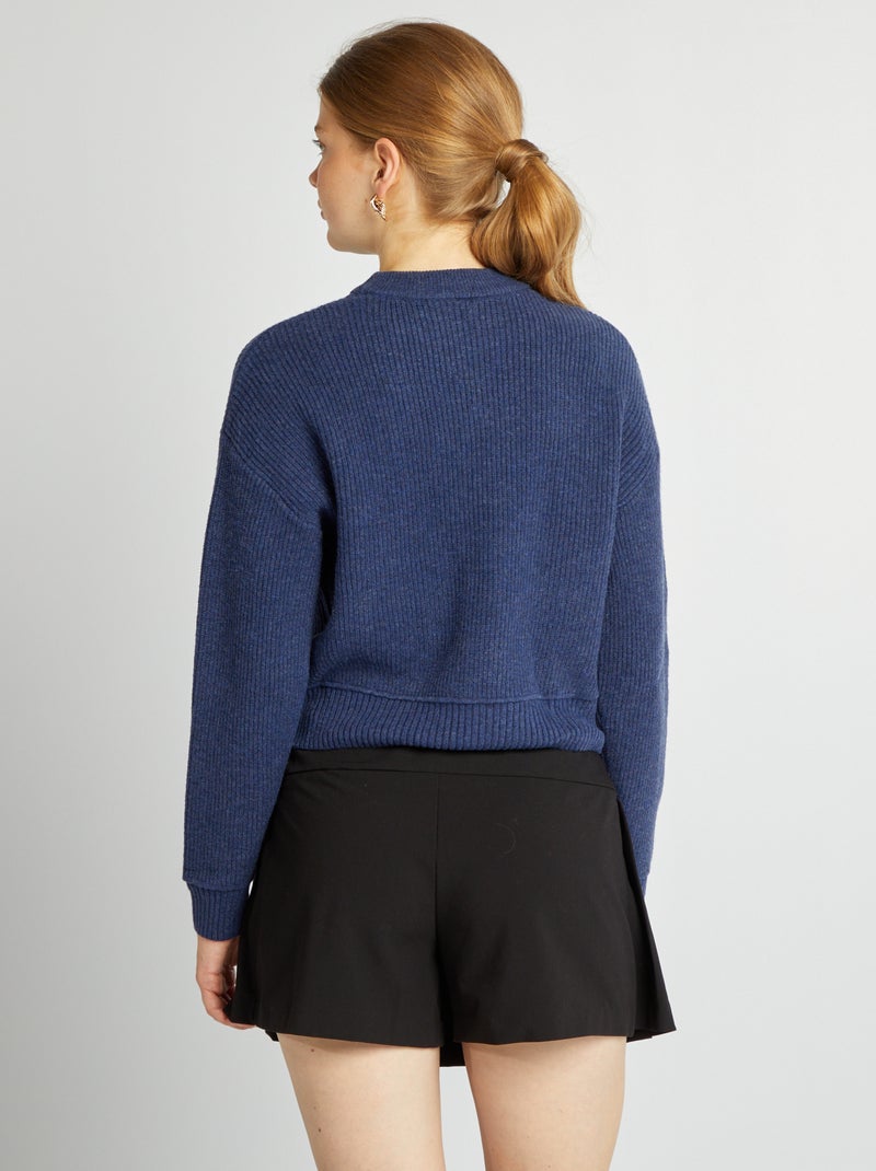 Pull en maille épaisse Bleu - Kiabi