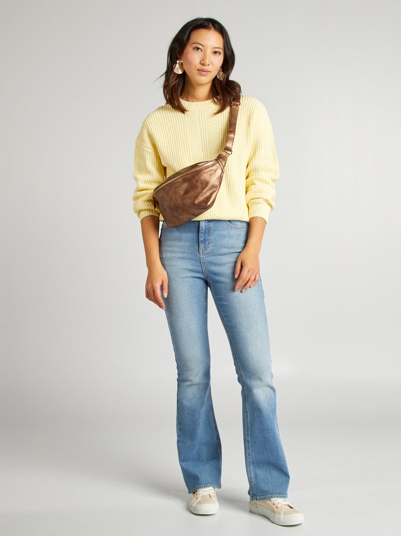 Pull en maille épaisse Jaune - Kiabi