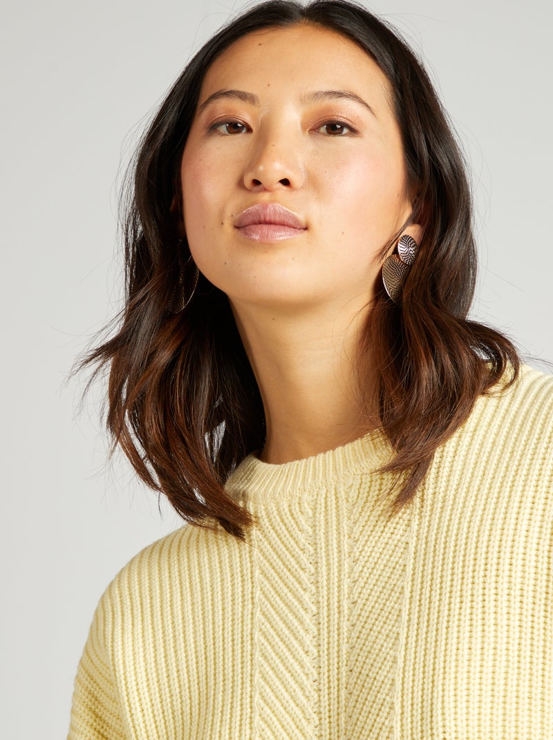 Pull en maille épaisse Jaune - Kiabi