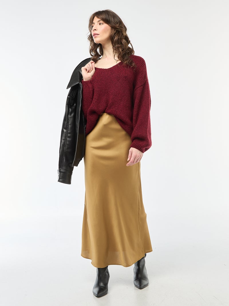 Pull en maille épaisse 'JDY' Bordeaux - Kiabi