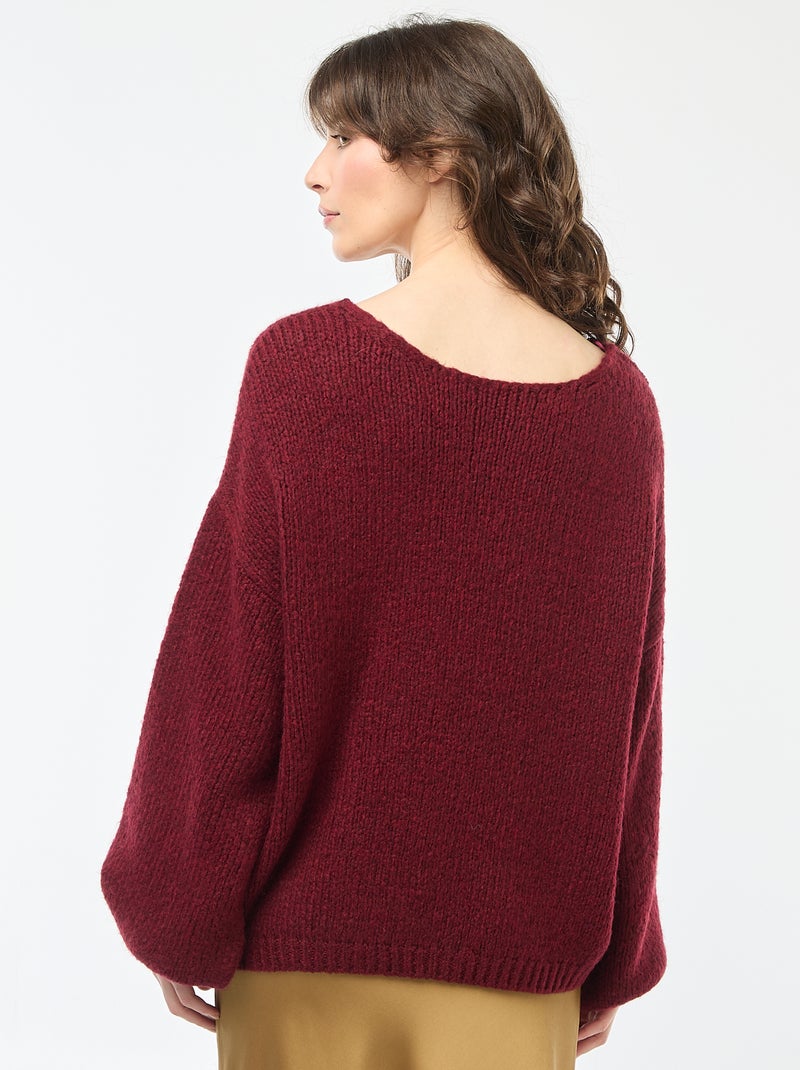 Pull en maille épaisse 'JDY' Bordeaux - Kiabi