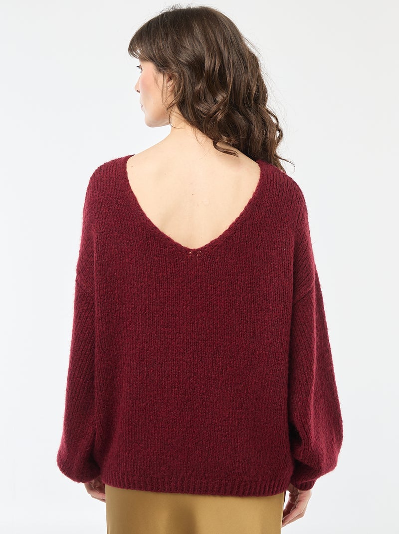 Pull en maille épaisse 'JDY' Bordeaux - Kiabi