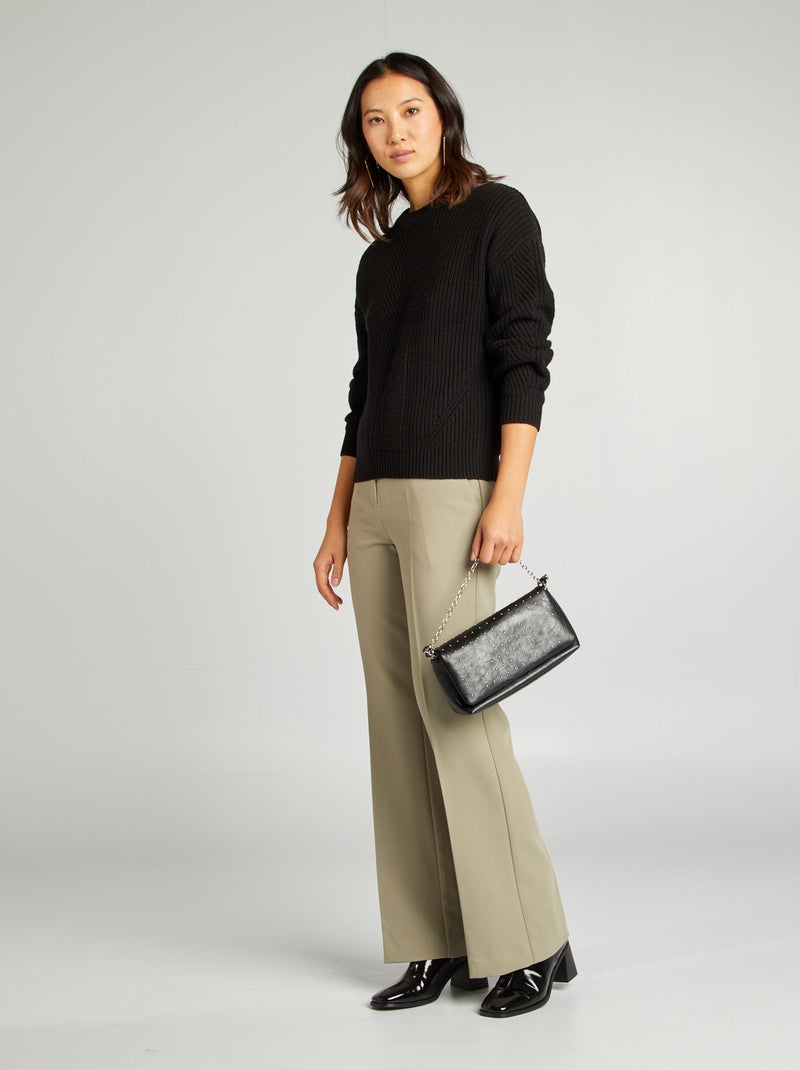 Pull en maille épaisse noir - Kiabi