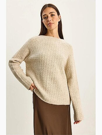 Pull en maille épaisse oversize à col rond lucci