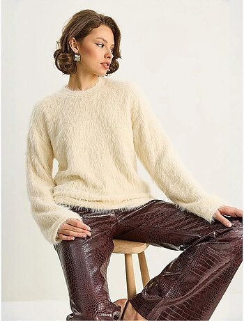 Pull en maille épaisse texturée coupe décontractée lucci