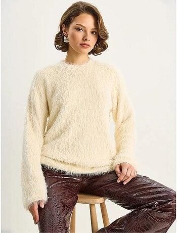 Pull en maille épaisse texturée coupe décontractée lucci