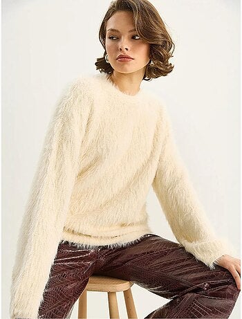 Pull en maille épaisse texturée coupe décontractée lucci