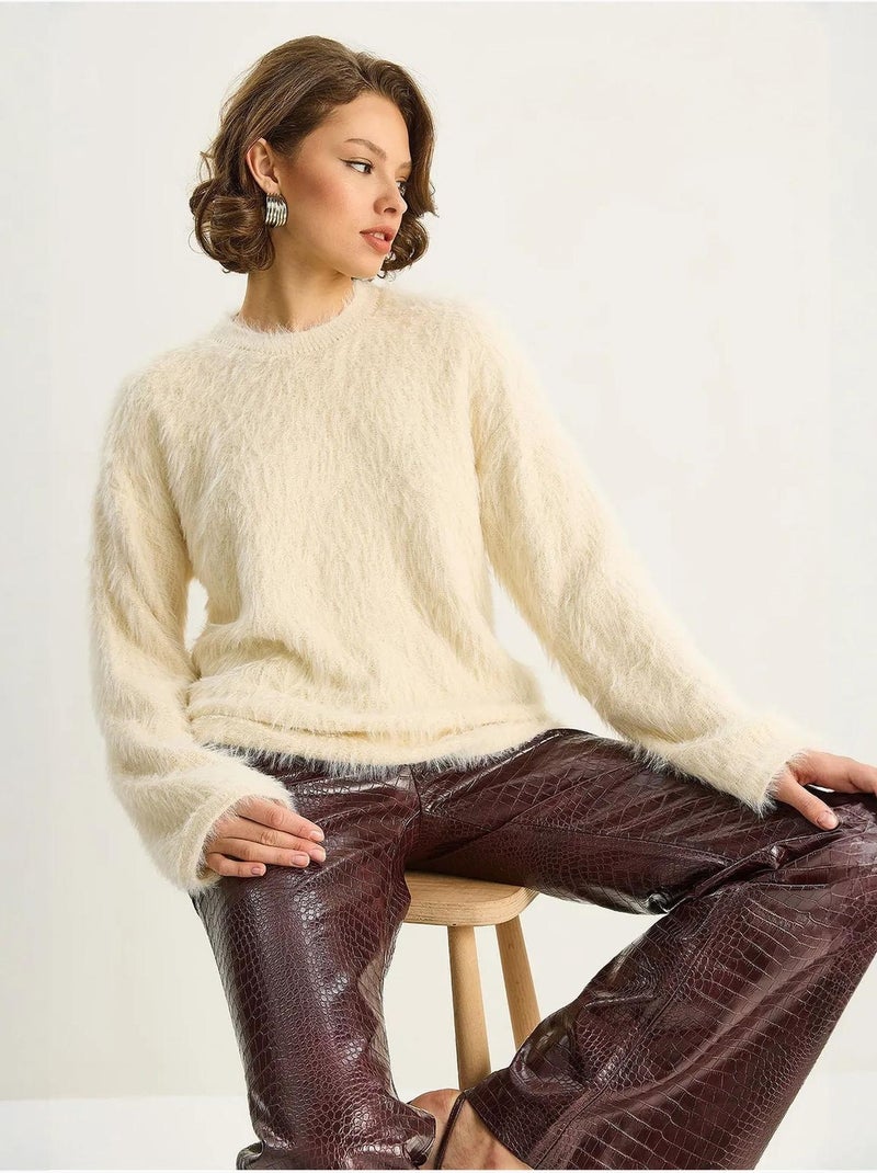 Pull en maille épaisse texturée coupe décontractée lucci Crème - Kiabi
