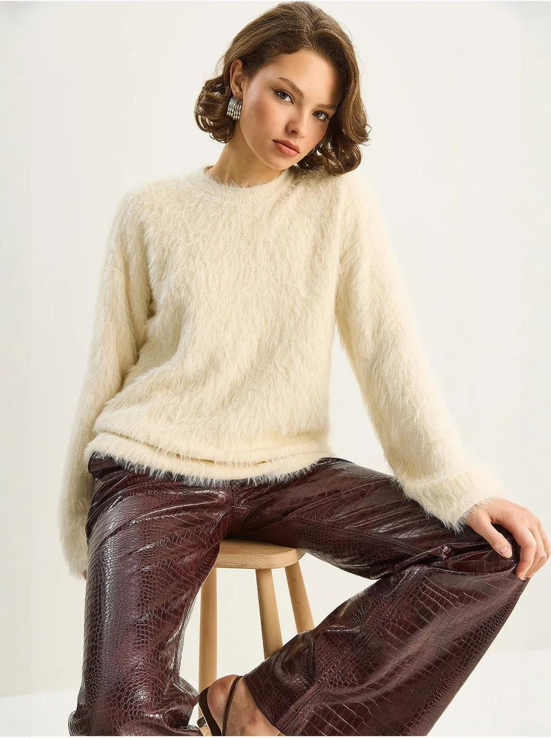 Pull en maille épaisse texturée coupe décontractée lucci Crème - Kiabi