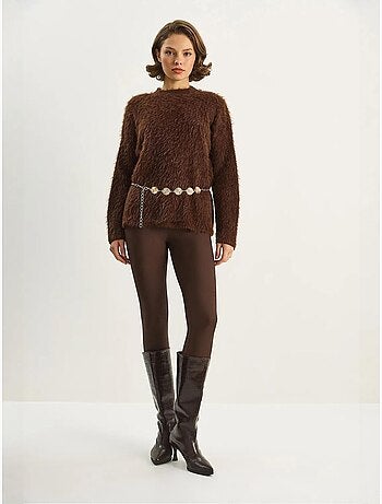 Pull en maille épaisse texturée coupe décontractée lucci
