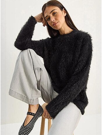Pull en maille épaisse texturée coupe décontractée lucci