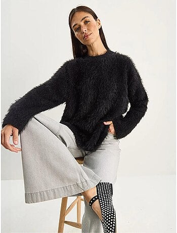 Pull en maille épaisse texturée coupe décontractée lucci