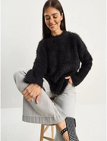 Pull en maille épaisse texturée coupe décontractée lucci