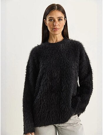Pull en maille épaisse texturée coupe décontractée lucci