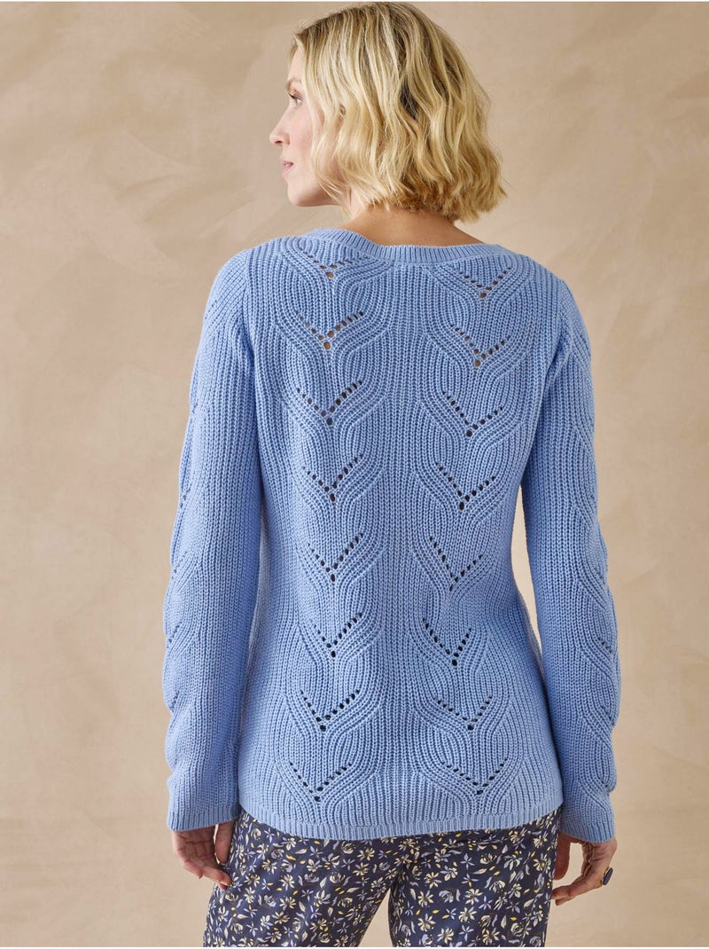 Pull en maille fantaisie - DAXON Bleu lavande - Kiabi