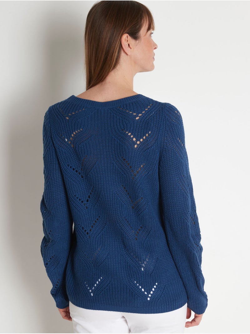 Pull en maille fantaisie - DAXON Bleu - Kiabi