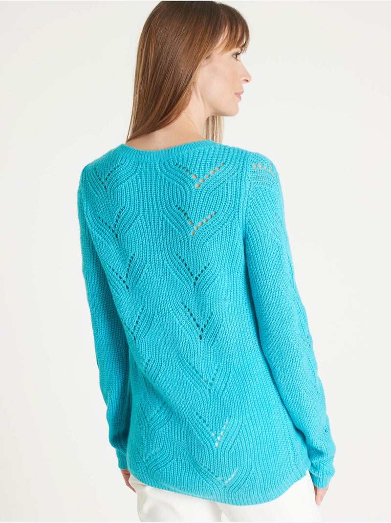 Pull en maille fantaisie - DAXON Bleu turquoise - Kiabi