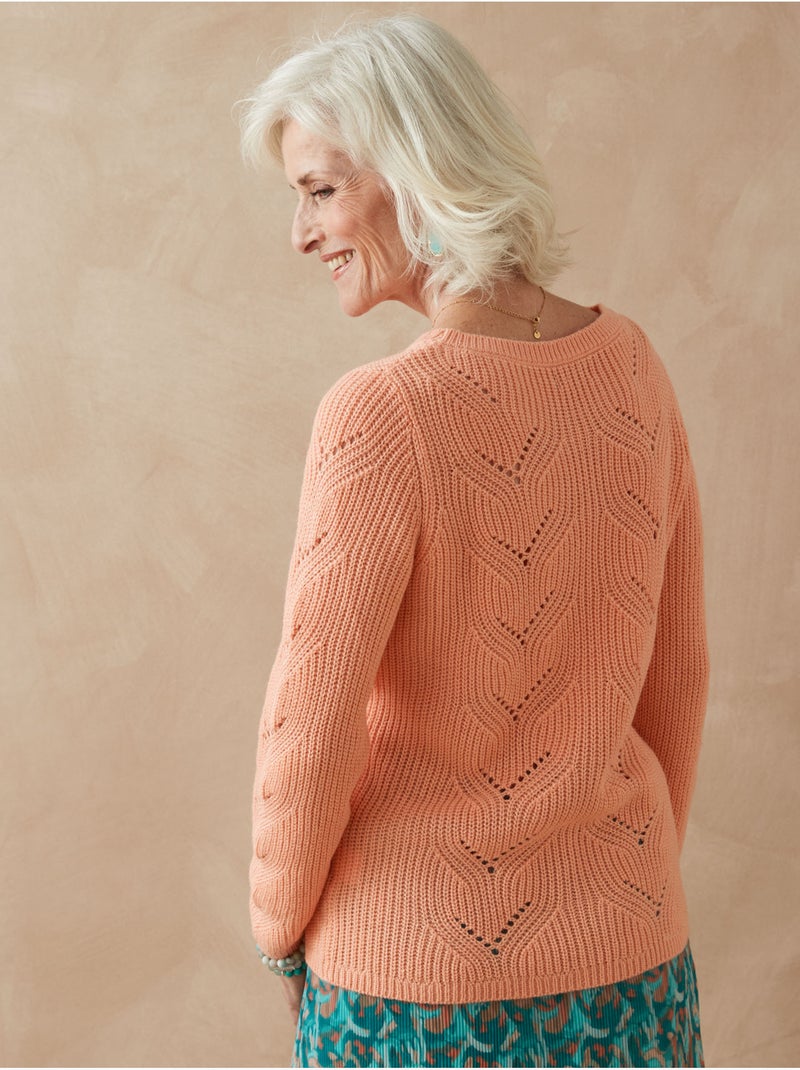 Pull en maille fantaisie - DAXON Orange clair - Kiabi