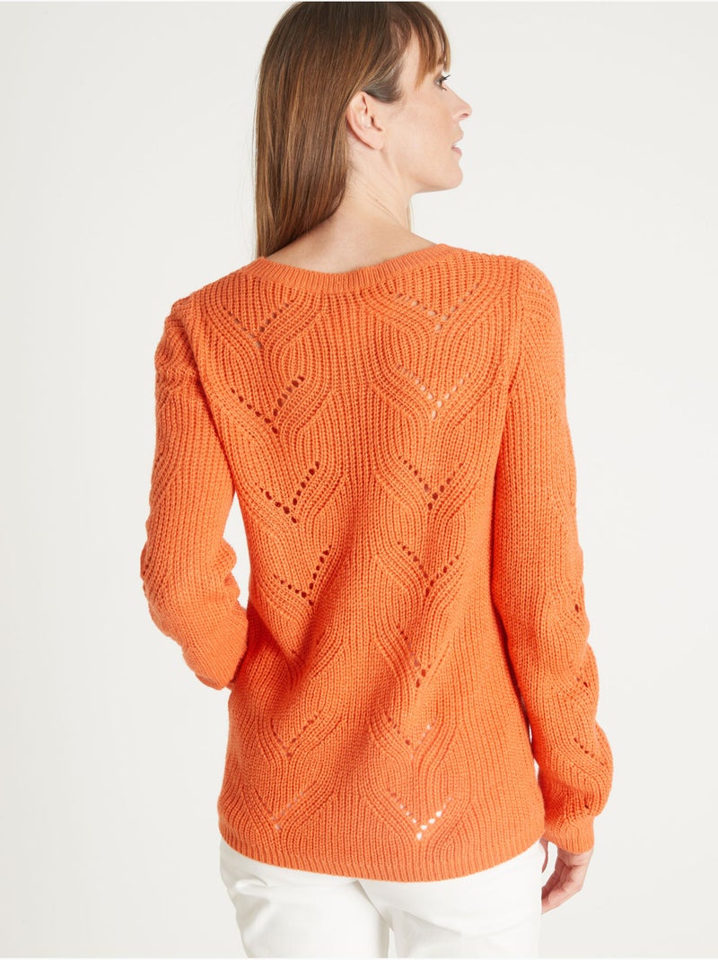 Pull en maille fantaisie - DAXON Orange - Kiabi