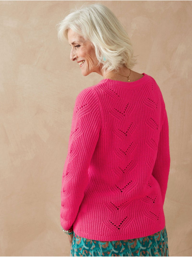 Pull en maille fantaisie - DAXON Rose fushia - Kiabi