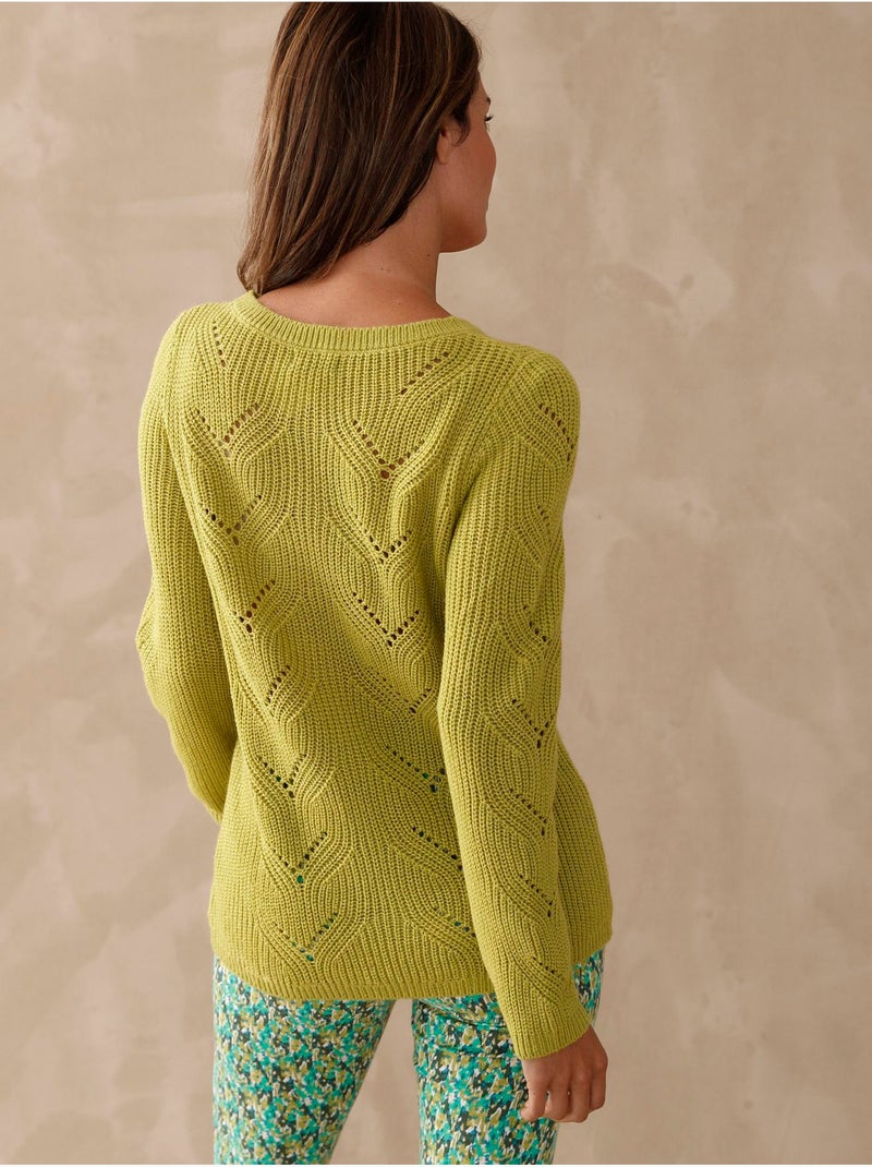 Pull en maille fantaisie - DAXON Vert anis - Kiabi
