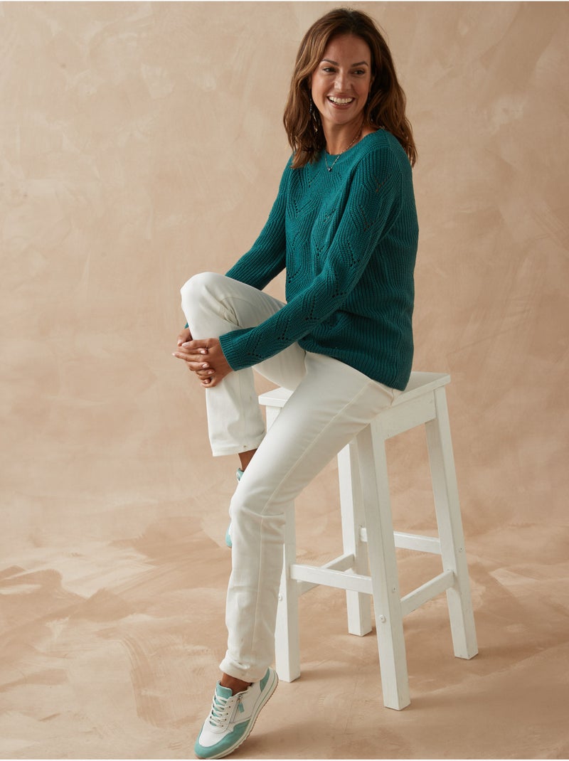 Pull en maille fantaisie - DAXON Vert foncé - Kiabi