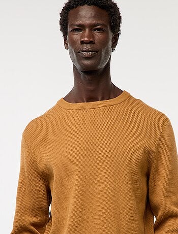 Pull en maille fantaisie à col rond