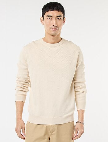 Pull en maille fantaisie à col rond