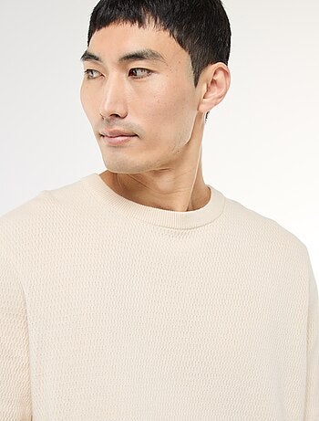 Pull en maille fantaisie à col rond