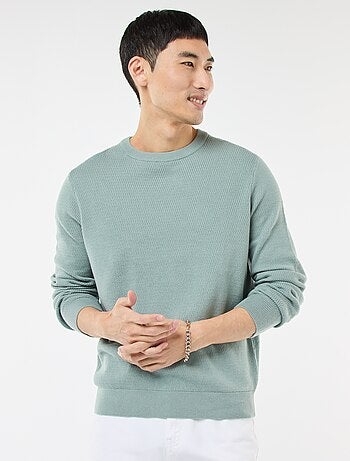 Pull en maille fantaisie à col rond