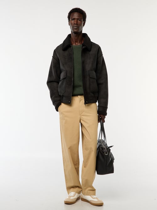 Pull en maille fantaisie à col rond - Kiabi