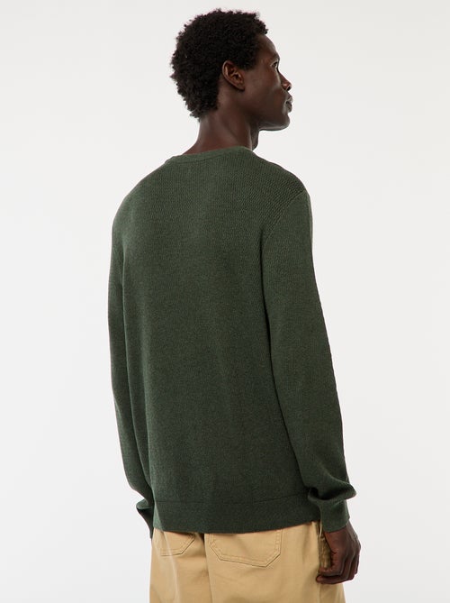 Pull en maille fantaisie à col rond - Kiabi